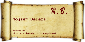 Mojzer Balázs névjegykártya